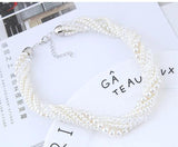 Pearl Beads Multilayer Choker Necklace Women Chunky Necklaces
