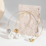 Goth Big Pearl Choker Necklace Ball Pendant Clavicle Chain Wedding Jewelry