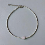 Silver-color Glass Bead Necklace with Natural Pearl Embellishment