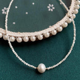 Minimalist Shell Pearl Necklace Thin 2mm Mini Natural Freshwater Baroque Pearl