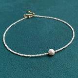 Minimalist Shell Pearl Necklace Thin 2mm Mini Natural Freshwater Baroque Pearl