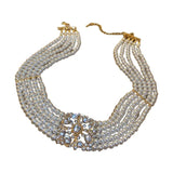 Crystal Statement Choker Pearl Necklace Jewelry for Women