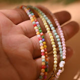 Mother of Pearl Beads Initial Necklace Y2K Shell Choker