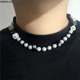 Goth Punk Hip Hop #8 Beads Choker Grunge Necklaces Rock Dice Pearl Strand Chains