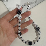 Goth Punk Hip Hop #8 Beads Choker Grunge Necklaces Rock Dice Pearl Strand Chains