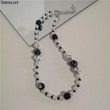 Goth Punk Hip Hop #8 Beads Choker Grunge Necklaces Rock Dice Pearl Strand Chains
