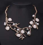 Pearl Bib Choker Necklace Exaggerated Statement Jewelry
