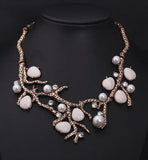 Pearl Bib Choker Necklace Exaggerated Statement Jewelry