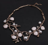 Pearl Bib Choker Necklace Exaggerated Statement Jewelry