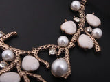 Pearl Bib Choker Necklace Exaggerated Statement Jewelry