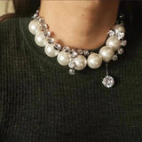 Double-Layer Pearl Chain Choker Necklace for Women