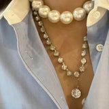 Double-Layer Pearl Chain Choker Necklace for Women