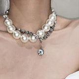Double-Layer Pearl Chain Choker Necklace for Women