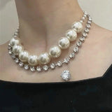 Double-Layer Pearl Chain Choker Necklace for Women