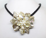 70mm Flower Pendant Necklace Baroque Shell Mother of Pearl