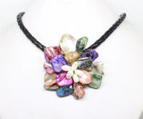 70mm Flower Pendant Necklace Baroque Shell Mother of Pearl