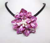 70mm Flower Pendant Necklace Baroque Shell Mother of Pearl