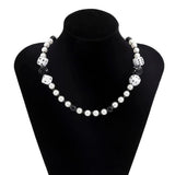 Punk Lucky Dice Beads Choker Necklace Men Pearl Beaded Chain Neck Jewelry