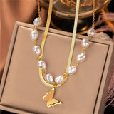 Vintage Baroque Love Irregular Pearl Double-layer Necklace