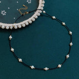 Baroque Pearl Choker Necklace for Women Rope Chain Freshwater Pearl Short Collar
