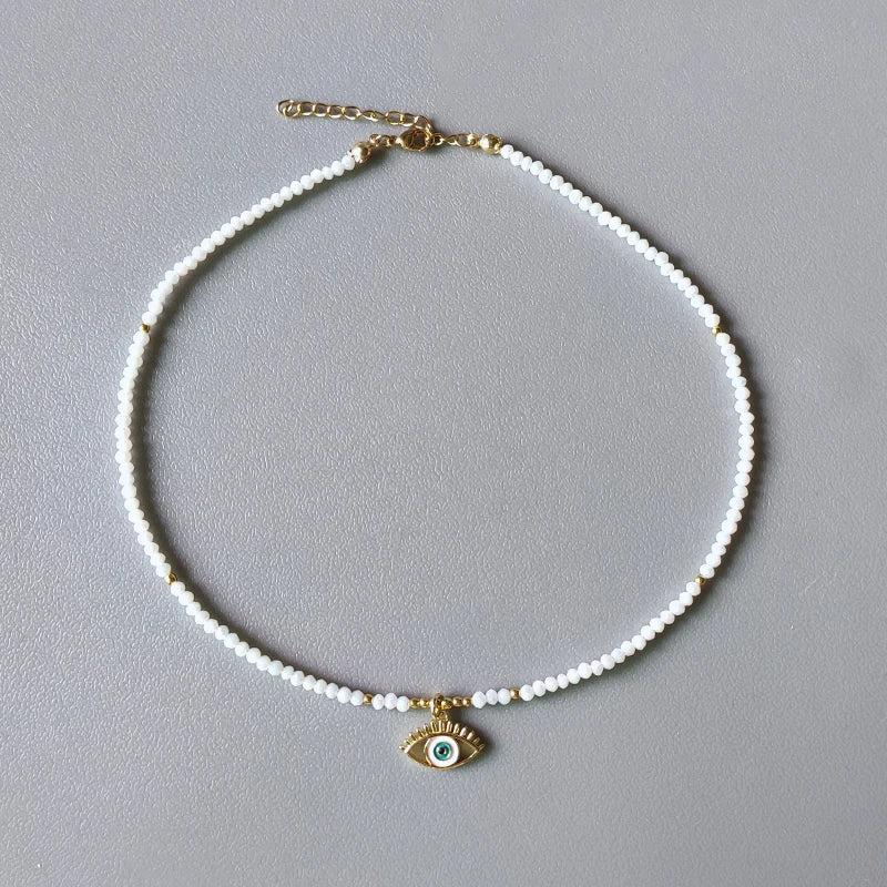Zircon Charm Pendant Necklace Natural Pearl Bead Mix Match Jewelry