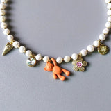 Zircon Charm Pendant Necklace Natural Pearl Bead Mix Match Jewelry