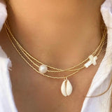 Boho Stone Heart Mother of Pearl Choker Necklace Wolf Pendant Jewelry
