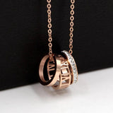 Classic Stainless Steel Roman Letter Necklace Women Statement Necklace