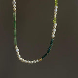Jade Necklace Pearl Chain Ancient Ethnic Jewelry
