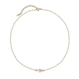 Minar Baroque Freshwater Pearl Beads Chain Choker Necklace with Shell Pendant