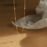 Freshwater Pearl Rice Bead Necklace Clavicle Chain 18K Jewelry