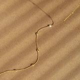 Freshwater Pearl Rice Bead Necklace Clavicle Chain 18K Jewelry
