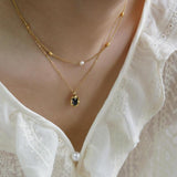 Freshwater Pearl Rice Bead Necklace Clavicle Chain 18K Jewelry