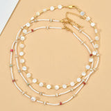 Bohemia Shell Stone Pearl Seed Beads Choker Necklace Women Sweet Collar Jewelry