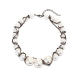 Double Layered Baroque Pearl Choker Necklace for Woman