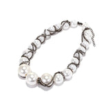 Double Layered Baroque Pearl Choker Necklace for Woman