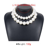 Double Layered Pearl Necklace Choker for Women Girls