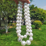 Double Layered Pearl Necklace Choker for Women Girls