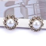 Faux Pearl Crystal Statement Large Collar Choker Necklace Women