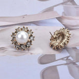 Faux Pearl Crystal Statement Large Collar Choker Necklace Women