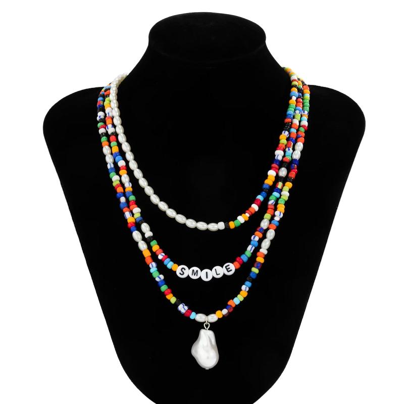 Boho Colorful Beads & Pearl Choker for Men