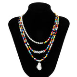 Boho Colorful Beads & Pearl Choker for Men