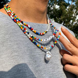 Boho Colorful Beads & Pearl Choker for Men