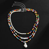 Boho Colorful Beads & Pearl Choker for Men