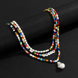 Boho Colorful Beads & Pearl Choker for Men