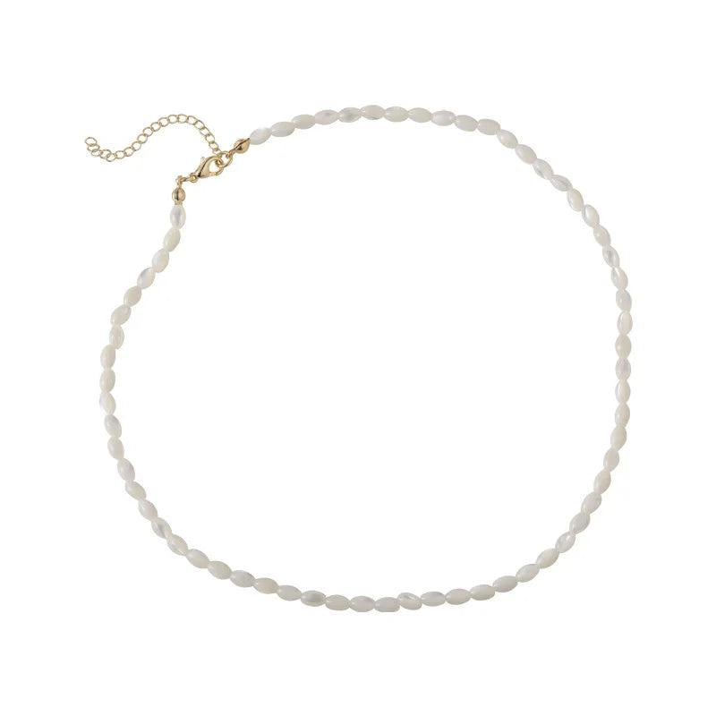 Vintage Baroque Pearl Necklace Shell Beads Choker Wedding Bridal Accessory
