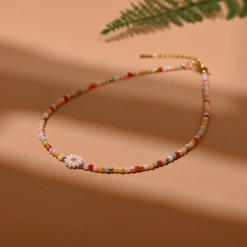 Daisy Shell Flower Necklace Women Mother of Pearl Choker