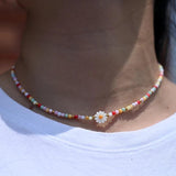 Daisy Shell Flower Necklace Women Mother of Pearl Choker