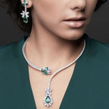 Stonefans Green Crystal Cuff Collar Necklace