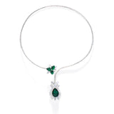 Stonefans Green Crystal Cuff Collar Necklace